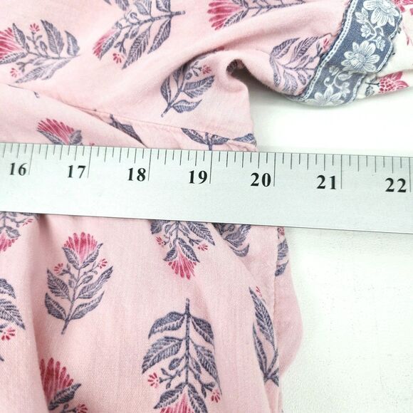 Old Navy Peasant Swing Dress Womens Large Pink Floral Tassels Cottagecore - Picture 11 of 12